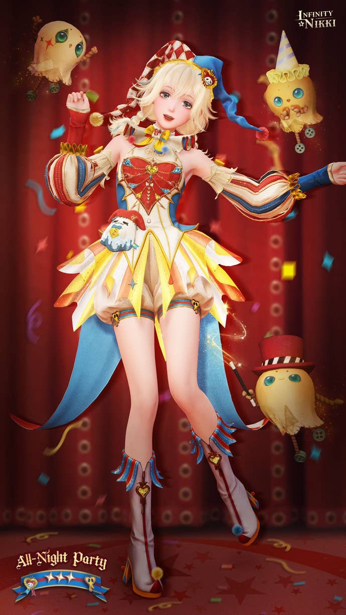 Infinity Nikki All-Night Party outfit.