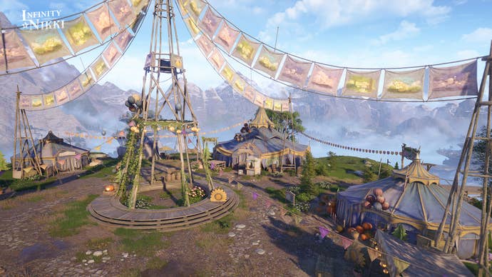 Key art work of Handsome Lads Circus in the Abandoned District region of Infinity Nikki is shown