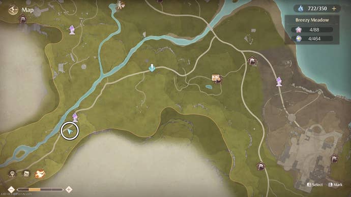 Circled map view of an Aventura location in Infinity Nikki.