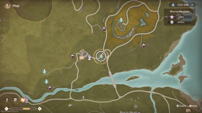 Circled map view of an Aventura location in Infinity Nikki.