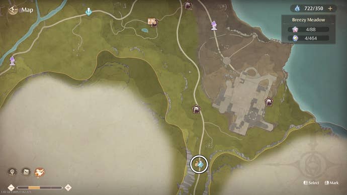 Circled map view of an Aventura location in Infinity Nikki.