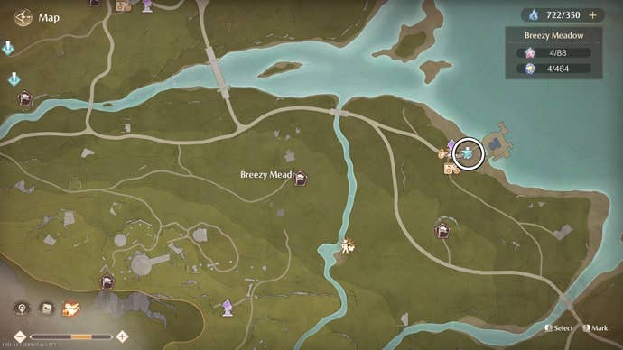 Circled map view of an Aventura location in Infinity Nikki.