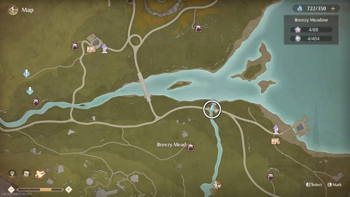 Circled map view of an Aventura location in Infinity Nikki.