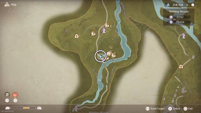 Circled map of an Aventura location in Infinity Nikki.