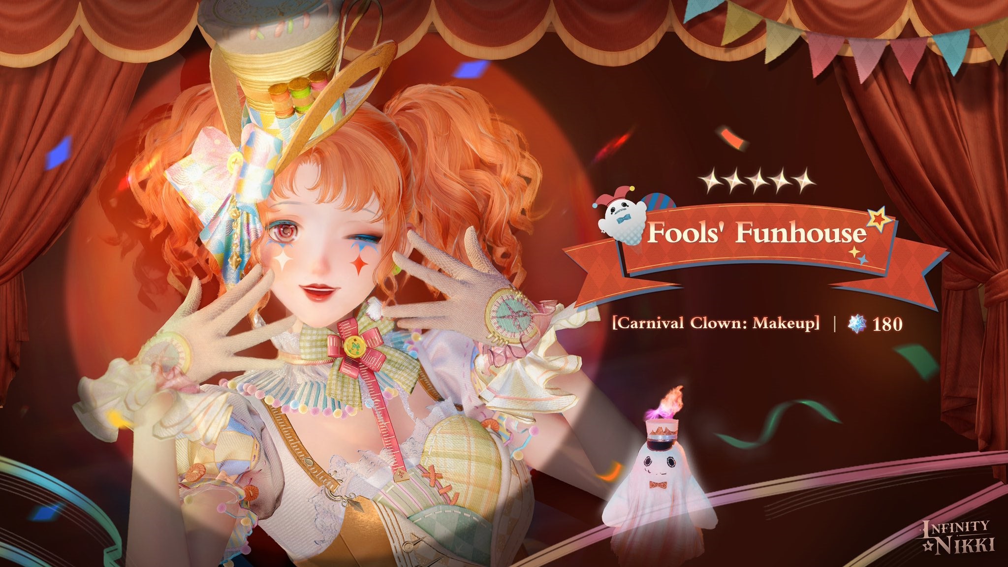 Infinity Nikki Carnival Clown makeup.