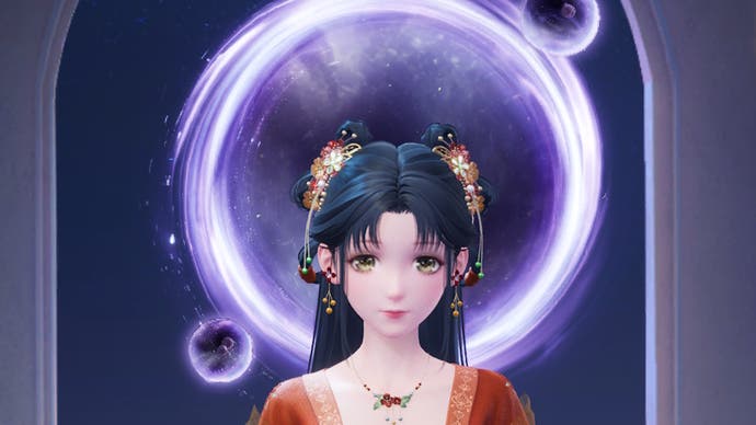 Nikki with the Void Hunt Head Eureka equipped.