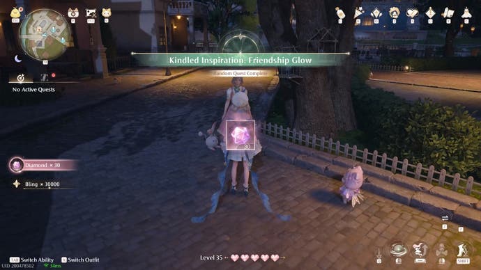 Get diamonds and bling as rewards for inspiring Friendship Glow in Infinity Nikki.