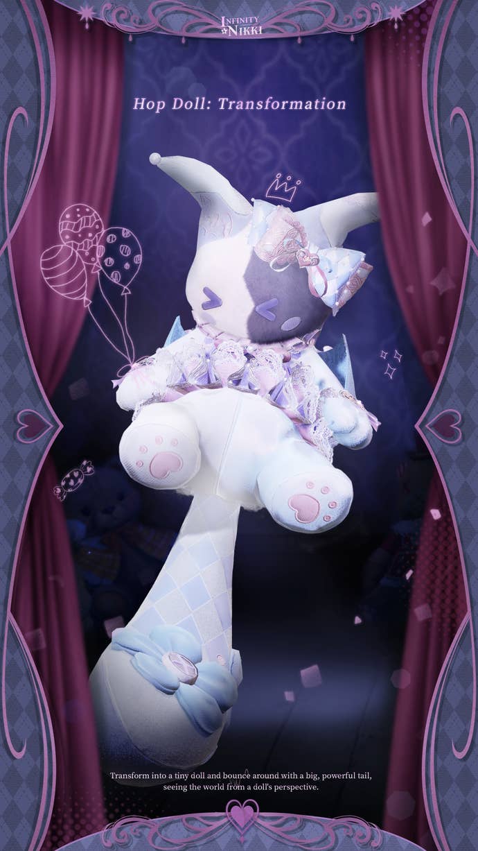 The Hop Doll transformation in Infinity Nikki.