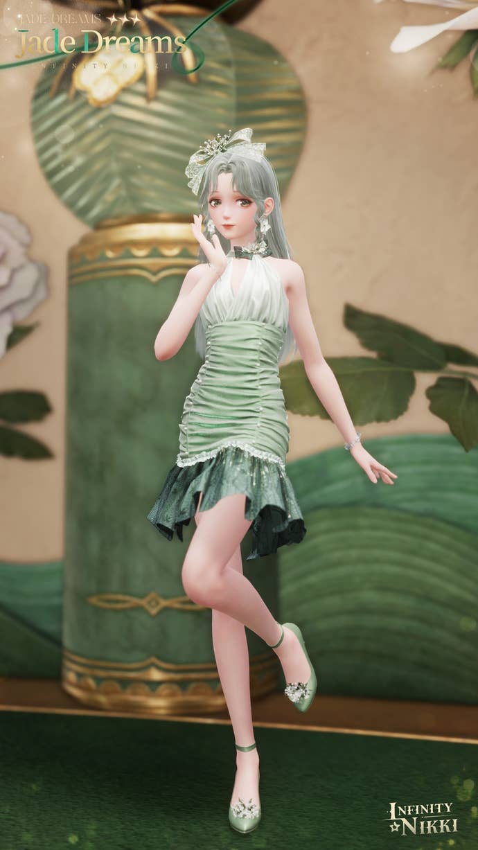 The Jade Dreams outfit in Infinity Nikki.