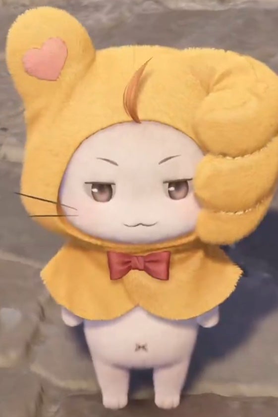 Infinity Nikki Mighty Likes cloak on Momo.