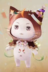 Momo in the Confetti cloak in Infinity Nikki.