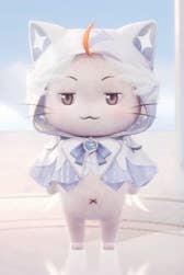 Momo in the Silver Feather cloak in Infinity Nikki.