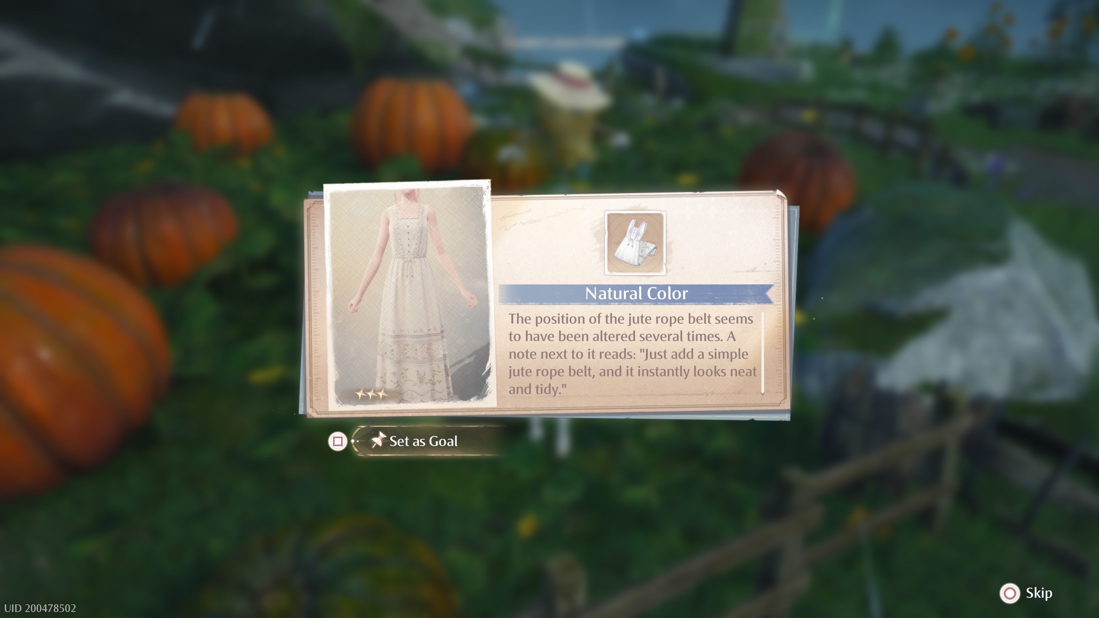 The Natural Color dress in Infinity Nikki.