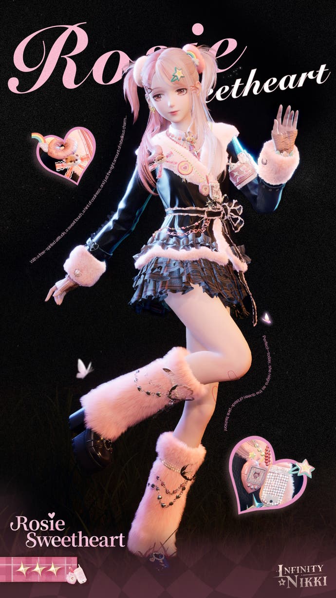 The Rosie Sweetheart outfit in Infinity Nikki.