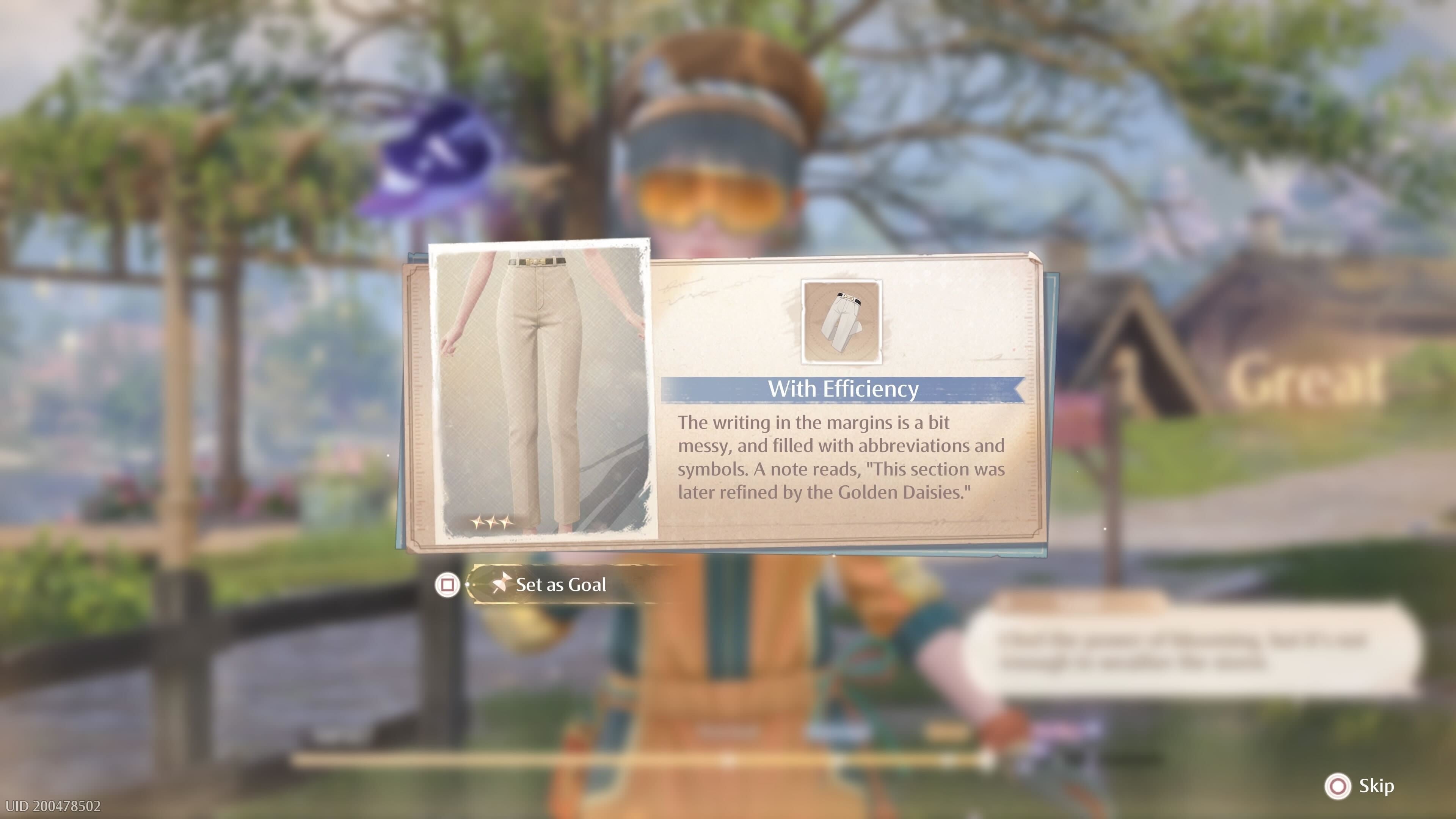 The With Efficiency outfit piece in Infinity Nikki.