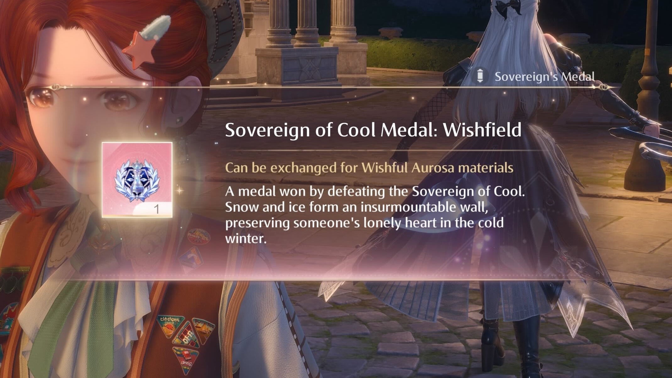 Description of the Sovereign of Cool Medal: Wishfield item in Infinity Nikki.