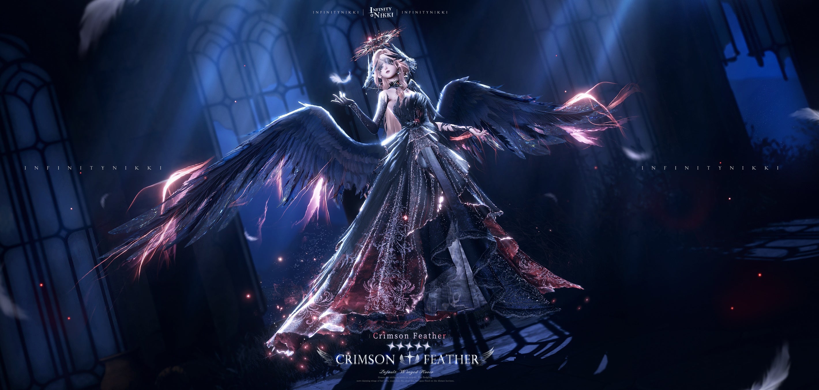 The Crimson Feather outfit in Infinity Nikki.