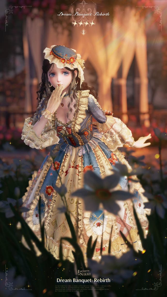 The Dream Banquet Rebirth outfit evolution in Infinity Nikki.