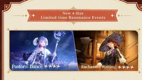 The Pastoral Dance and Enchanted Writing outfits in Infinity Nikki.