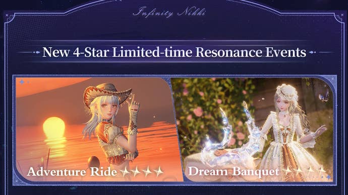 The Adventure Ride and Bream Banquet Banner outfits in Infinity Nikki.