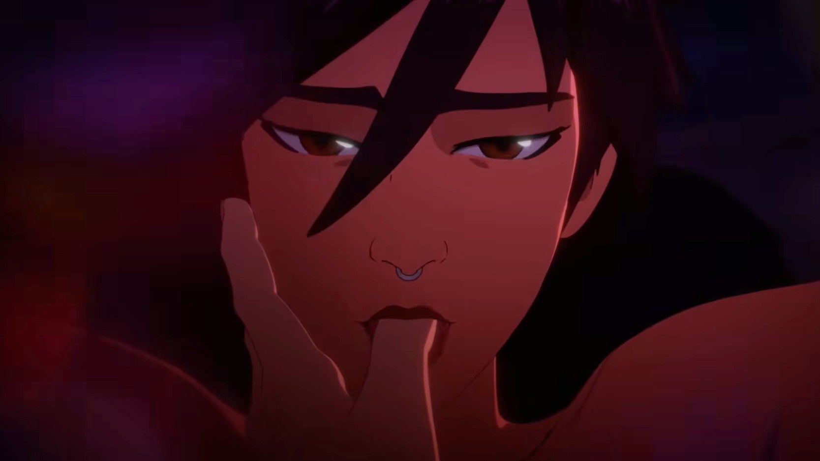 Scéna z Dispatch zobrazující Invisigal a Roberta