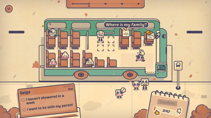 Placing people on a bus in Is This Seat Taken?