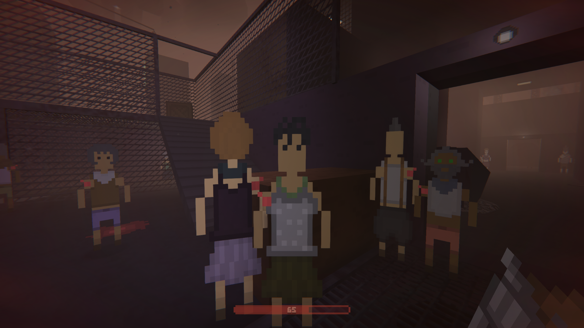 A suspicious crowd forms around the player in It Has My Face.