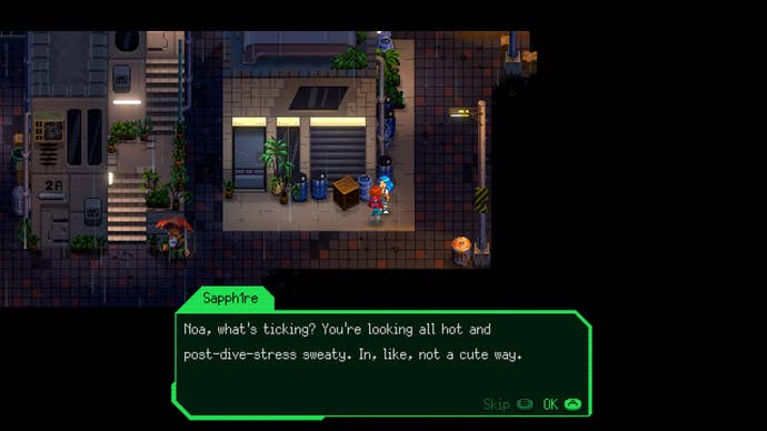 Two girls have a conversation in a nice urban neighbourhood in Jack Move.