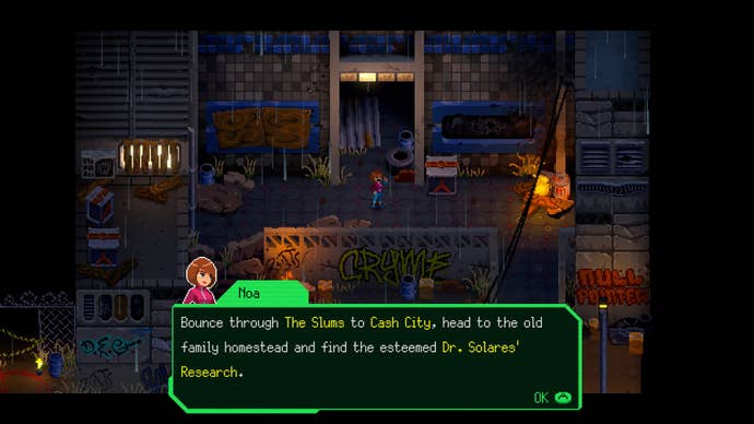 A young girl enters a rundown slum area in Jack Move