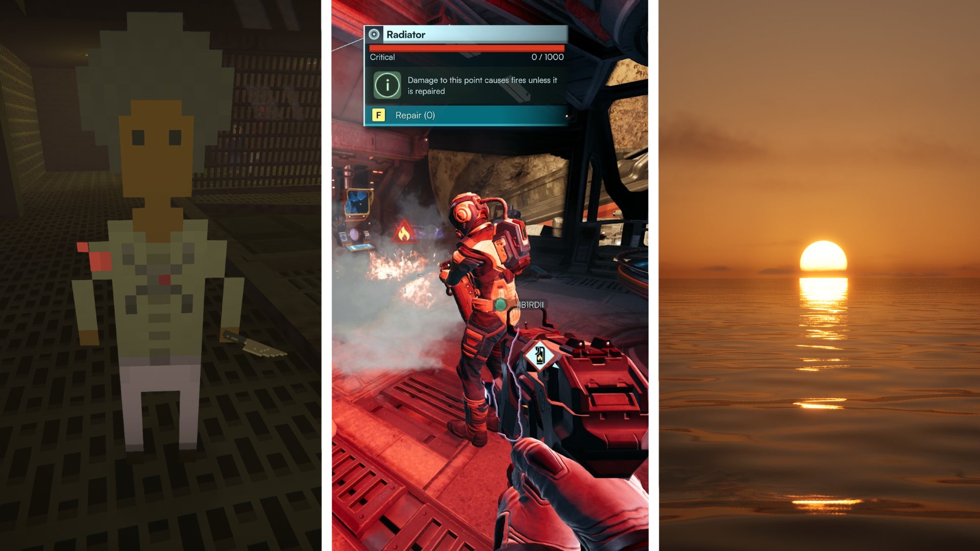 A collage of screenshots from It Has My Face, Jump Space, and Lushfoil Photography Sim. - 1