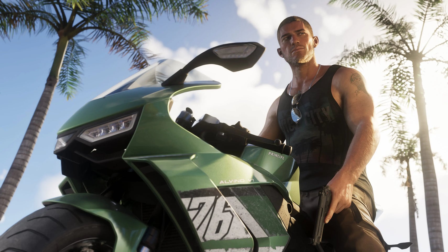 Jason Duval on a motorbike in GTA 6