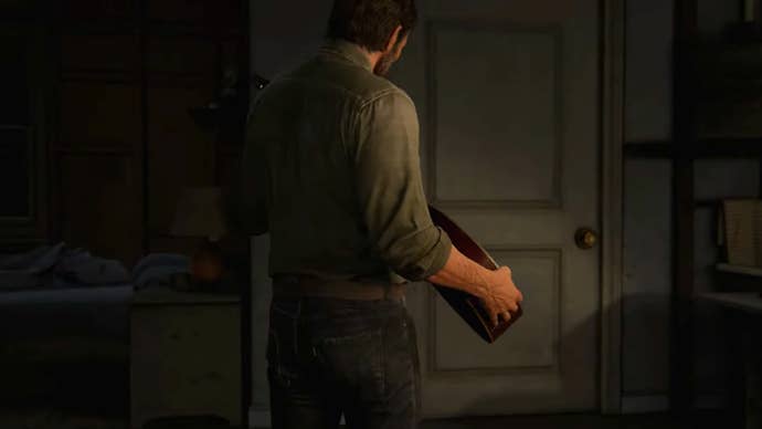 Joel giving Ellie guitar in TLOU2
