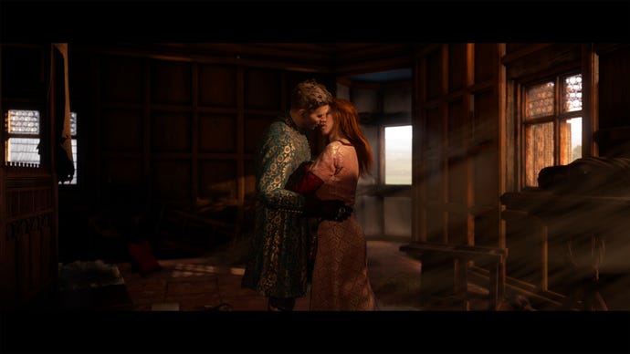 A man and a woman embracing in Kingdom Come: Deliverance 2