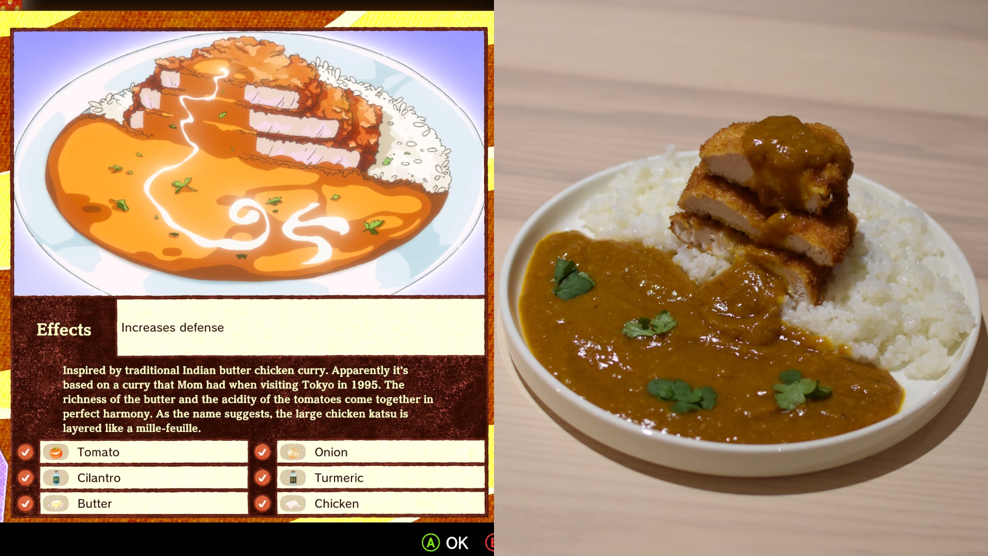Romeo is a Dead Man's Katsu Max 95 curry, as it appears both in-game and recreated in real life.