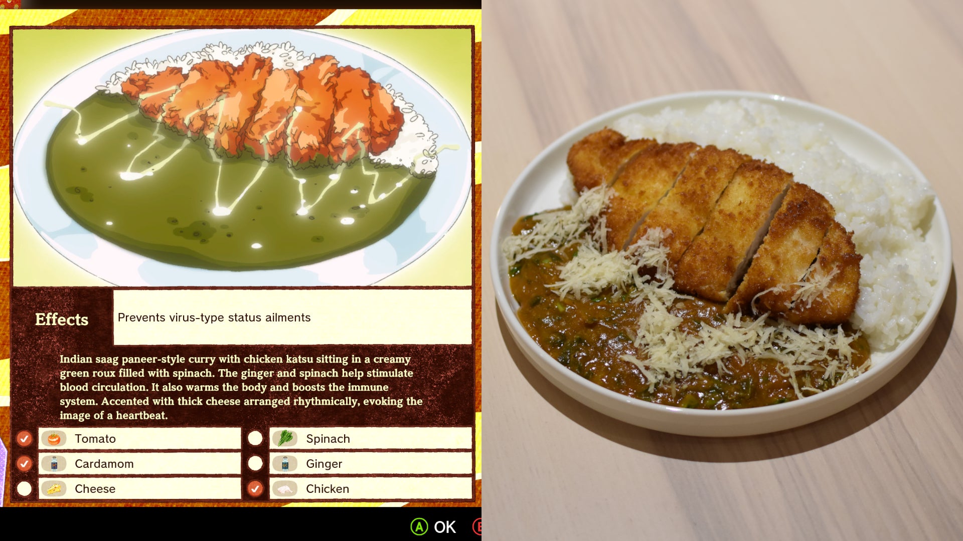 Romeo is a Dead Man's Katsu Pulse curry, as it appears both in-game and recreated in real life.