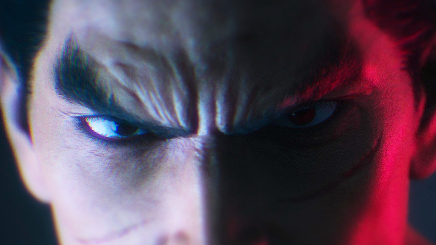 A close-up of Kazuya Mishima's eyes from Tekken 8. - 1