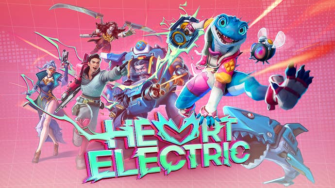 Heart Electric artwork showing its cast of colourful characters, one of whom is a lizard person.