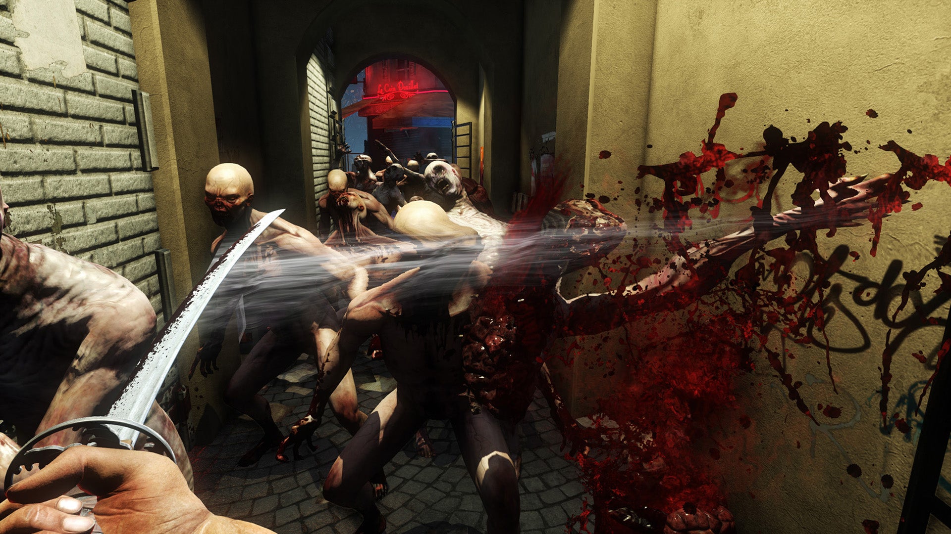 A player slashes at multiple enemies with a melee weapon in Killing Floor 2 - 25