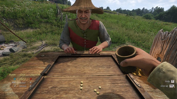 Playing dice with a travelling musician in Kingdom Come Deliverance 2.