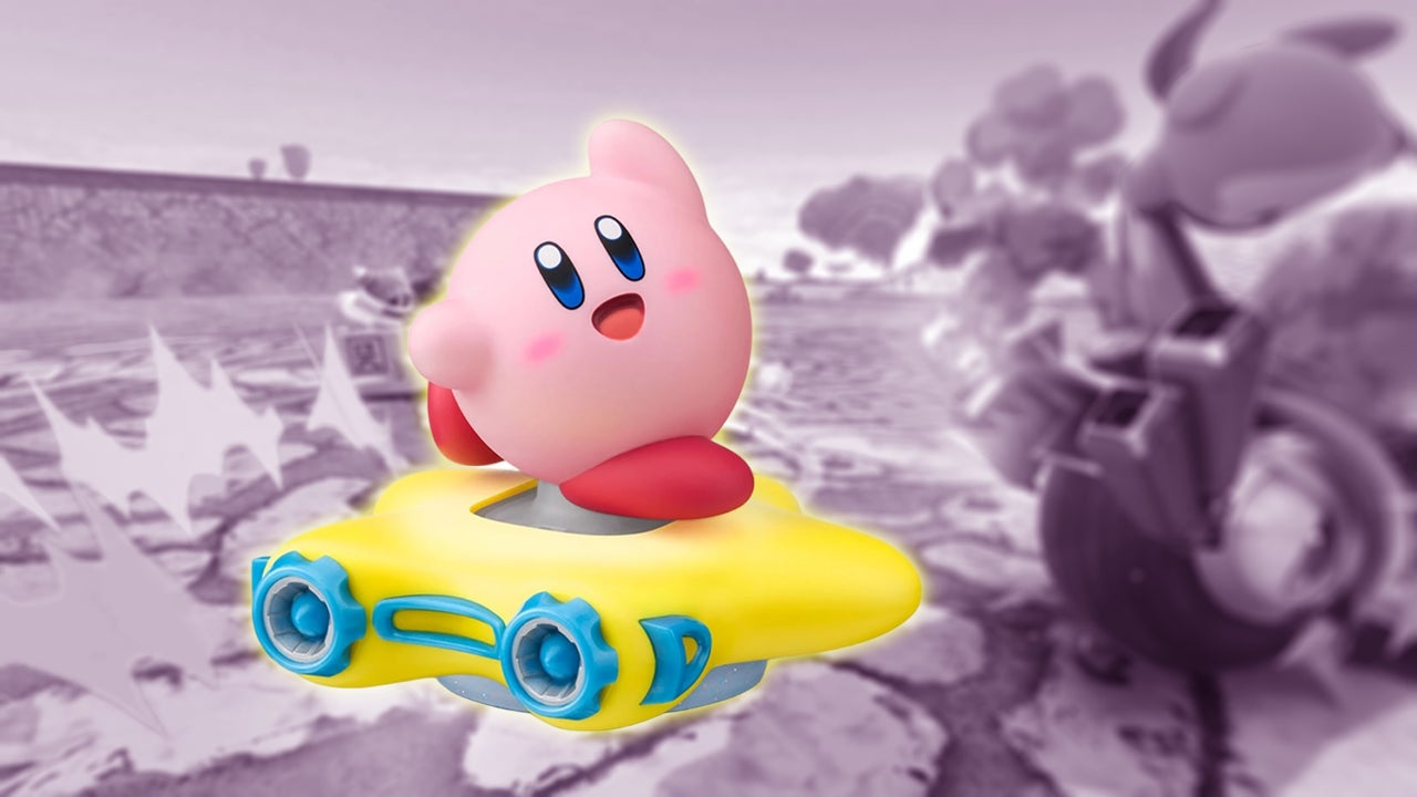 Kirby Air Riders - Kirby on purple screenshot background