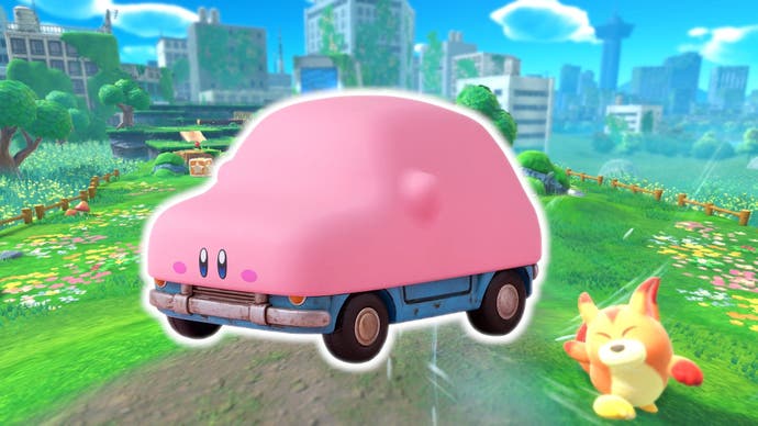 Das Kirby-Auto aus Kirby und das vergessene Land kriegt ihr bald für Zuhause.
