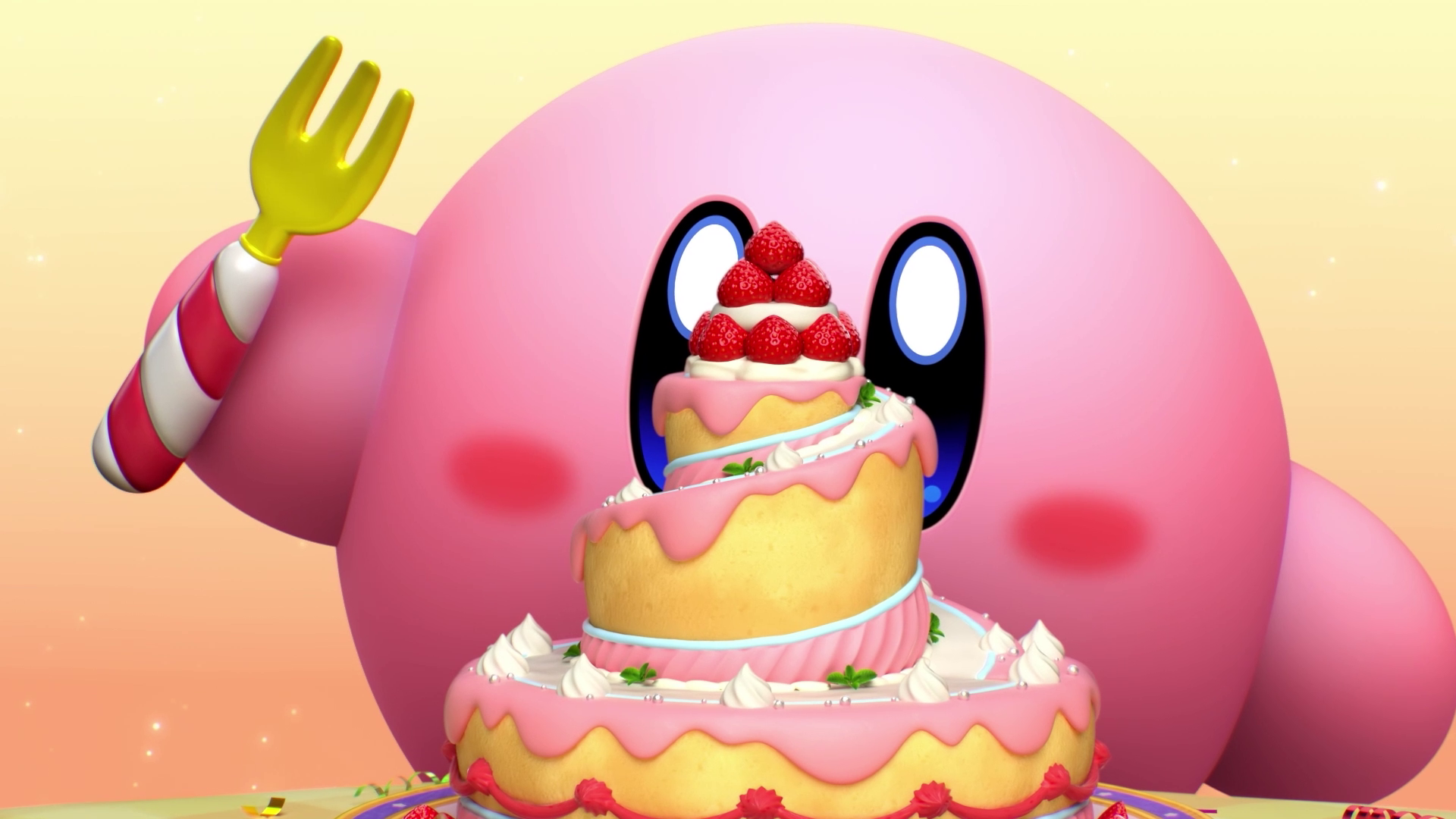 Kirby chomps down.