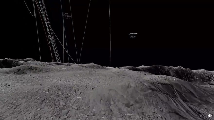 A screen grab from a video of a work-in-progress space simulation called Kitten Space Agency