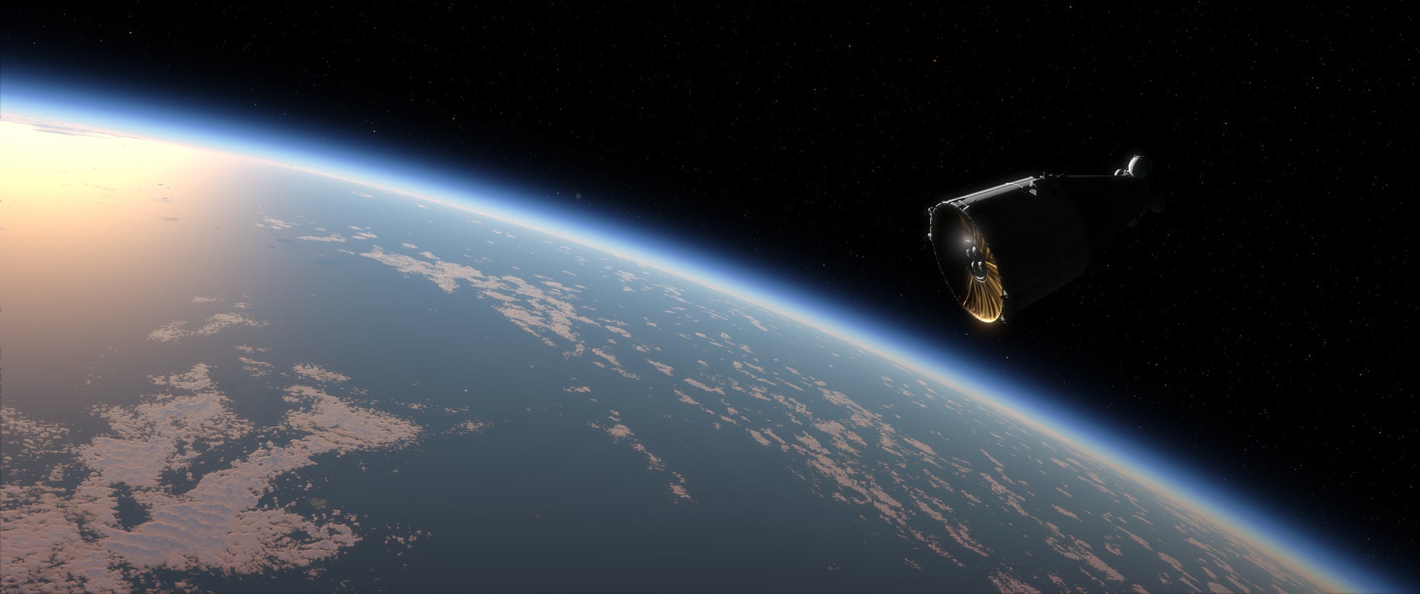 An Apollo-style spacecraft orbiting the Earth in Kitten Space Agency. - 7