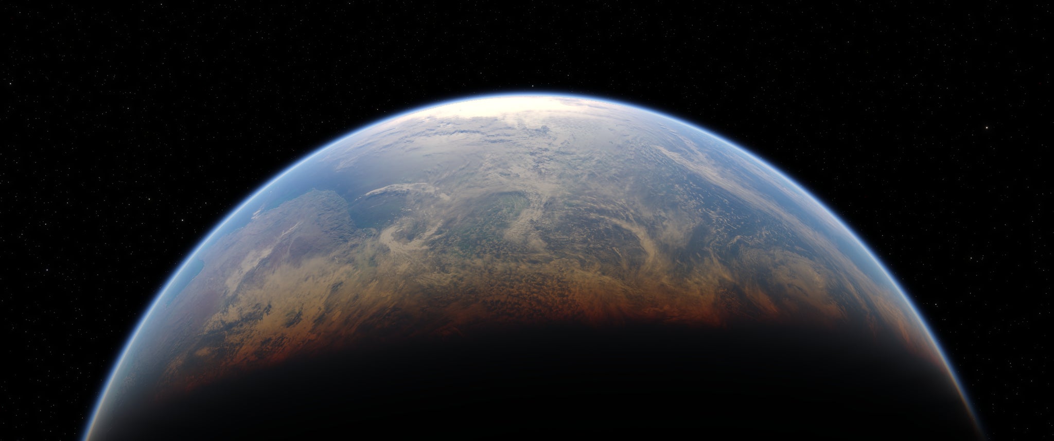 A dramatic view of the Earth showing about half of it against black void from Kitten Space Agency. - 8