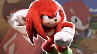 Knuckles, in his TV show and live action film appearance, is in focus over art from him in Sonic & Knuckles and the OVA.