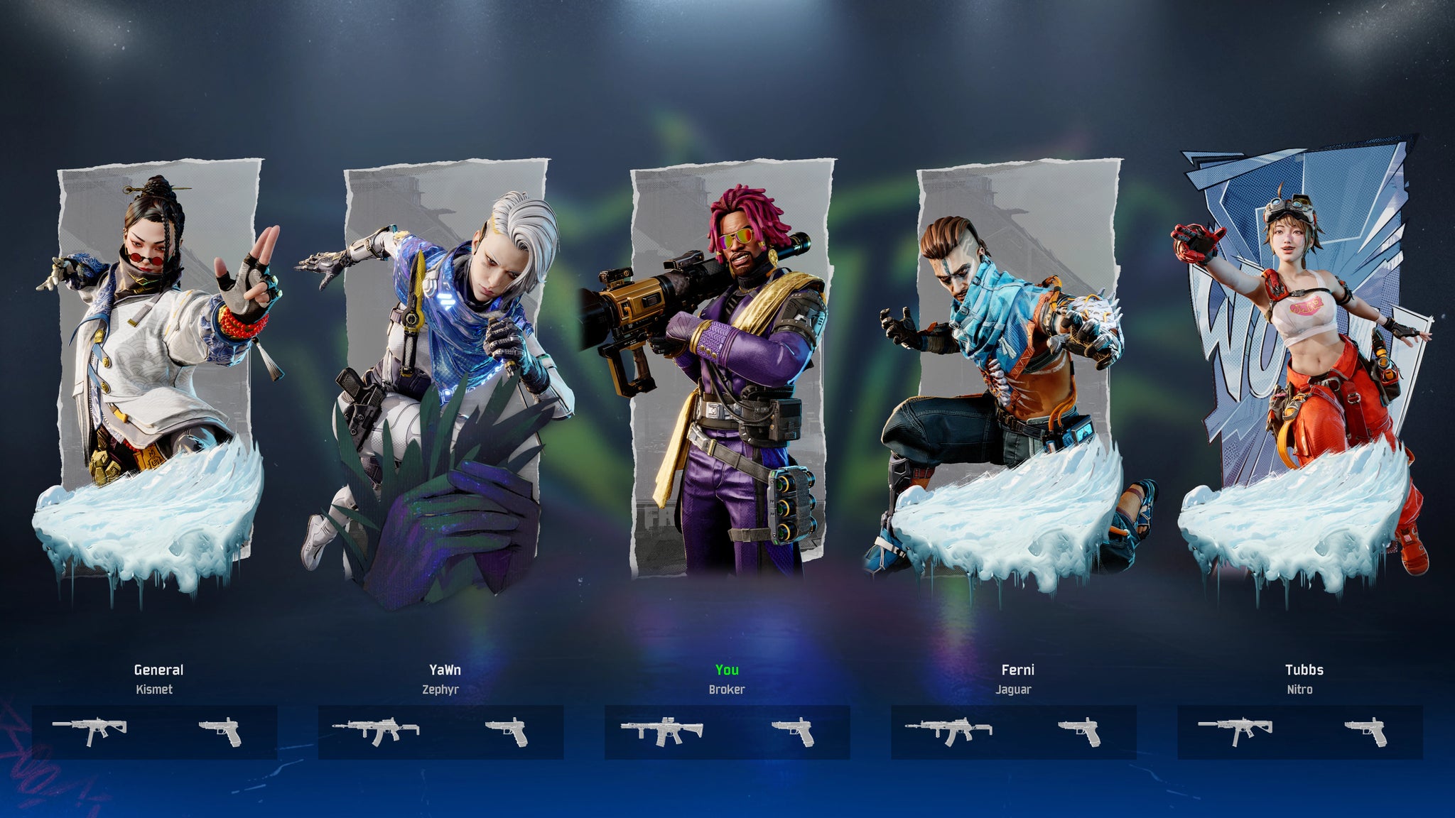 A roster of five of the Lancers that you can select in FragPunk. - 4