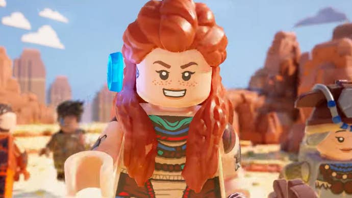 Close up of Aloy in Lego Horizon Adventure