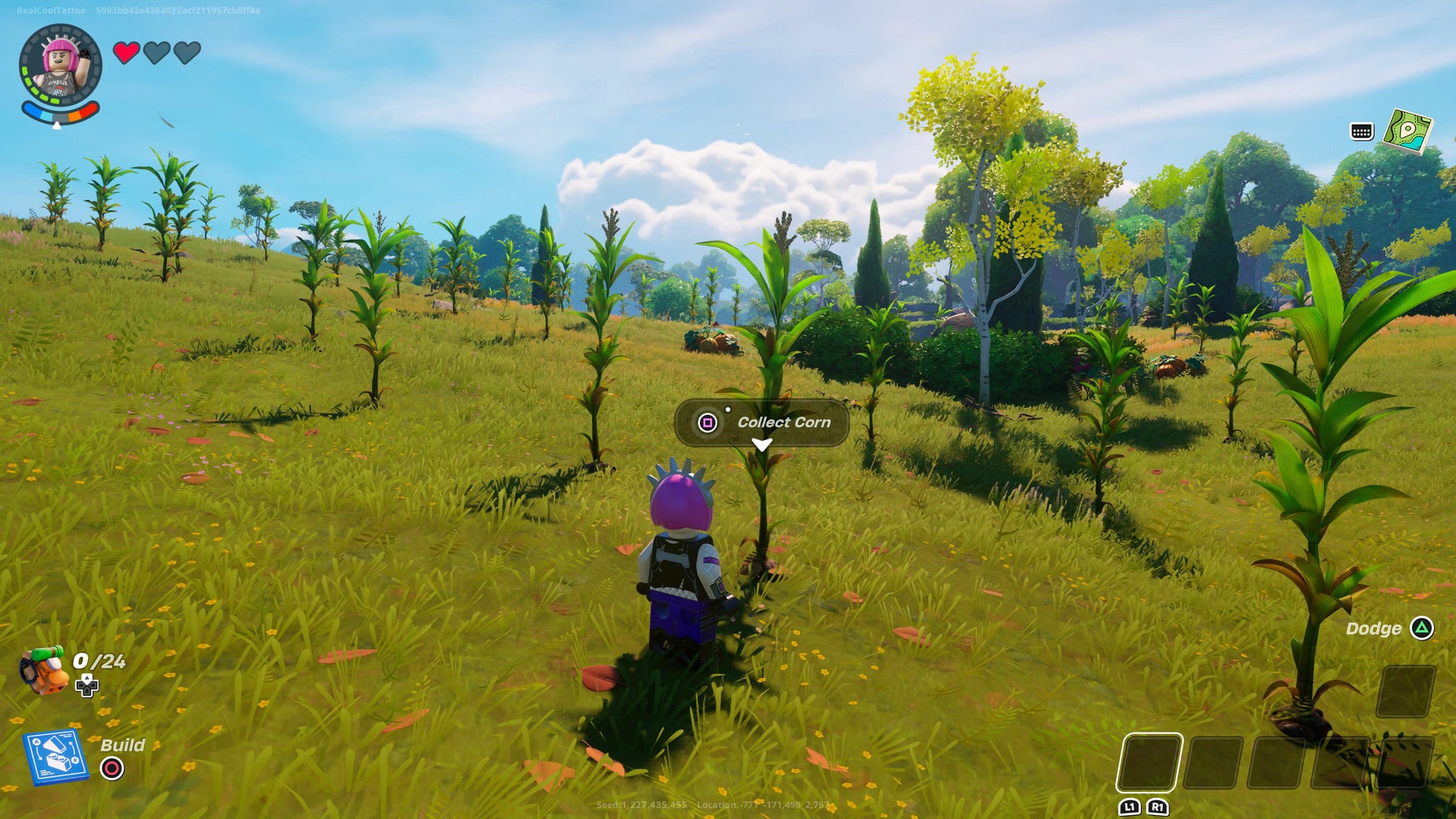 Power Chord collecting some corn to cook in LEGO Fortnite - 3