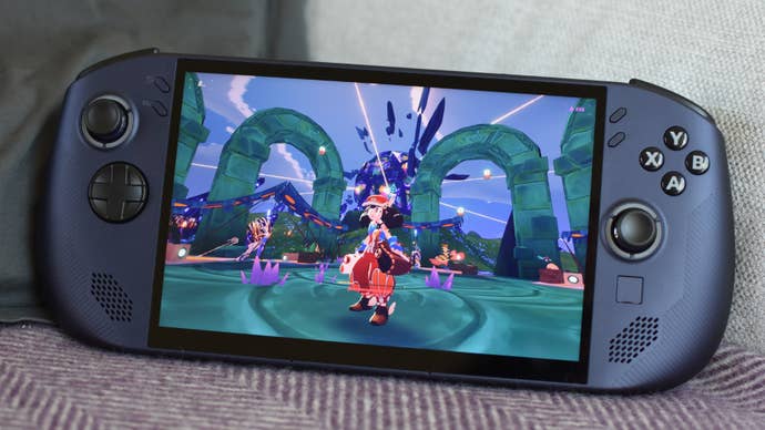 a Lenovo Legion Go S moving Haste.